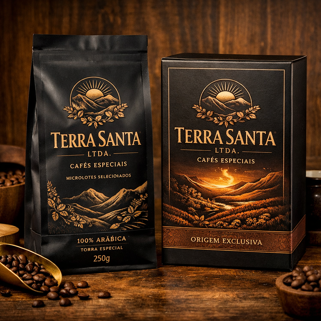 designs premium de cafe terra santa